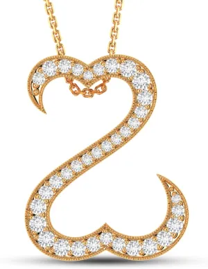 0.75 CT. T.W. Open Heart Pendant Necklace Yellow/Rose & White Gold Plated 925 Sterling Silver Cubic Zirconia Cz Diamond Jewelry for Women (without Chain)