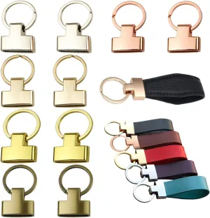 10 PCS Key Fob Hardware With Keychain Ring for Purse Bag - 0.87 Inch Wristlet Clasp, Strap End Fasteners, Lanyard for Keyring, Pet Collar