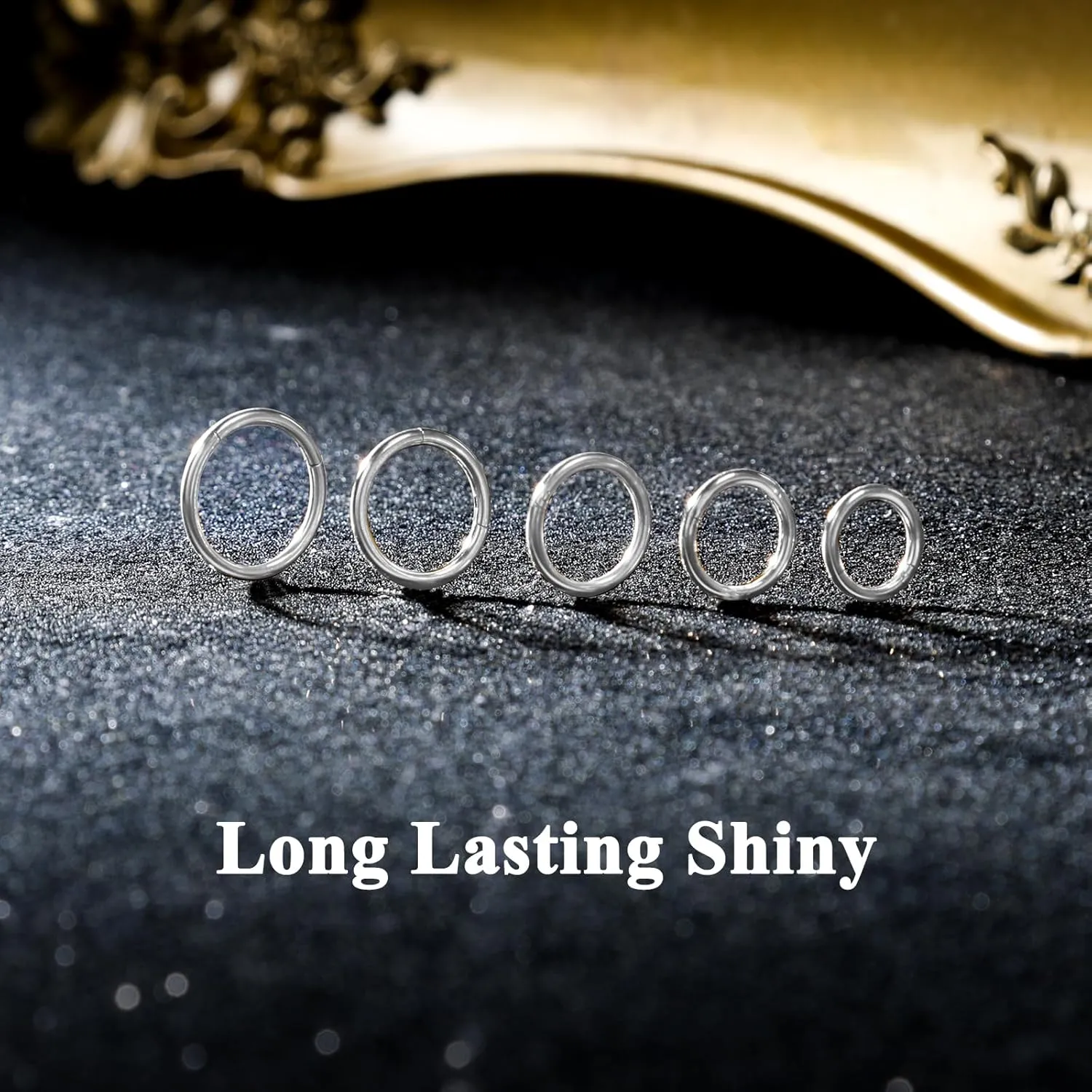 10Pcs Nose Rings 16G 18G 20G for Women - 316L Surgical Steel Hoop Hinged Clicker Conch Septum Tragus Cartilage Earring Lip Rings Nose Piercing Jewelry 6mm-14mm