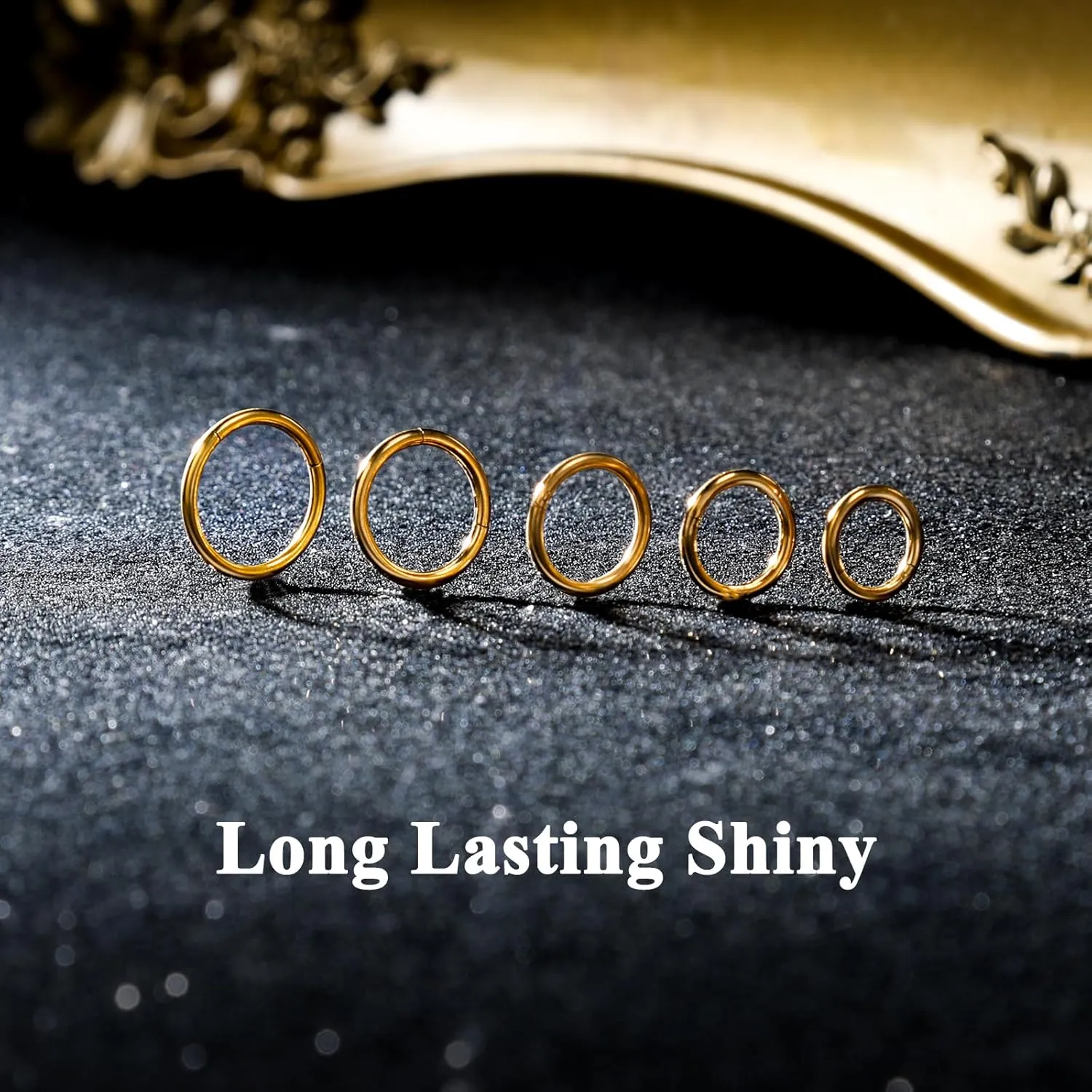 10Pcs Nose Rings 16G 18G 20G for Women - 316L Surgical Steel Hoop Hinged Clicker Conch Septum Tragus Cartilage Earring Lip Rings Nose Piercing Jewelry 6mm-14mm