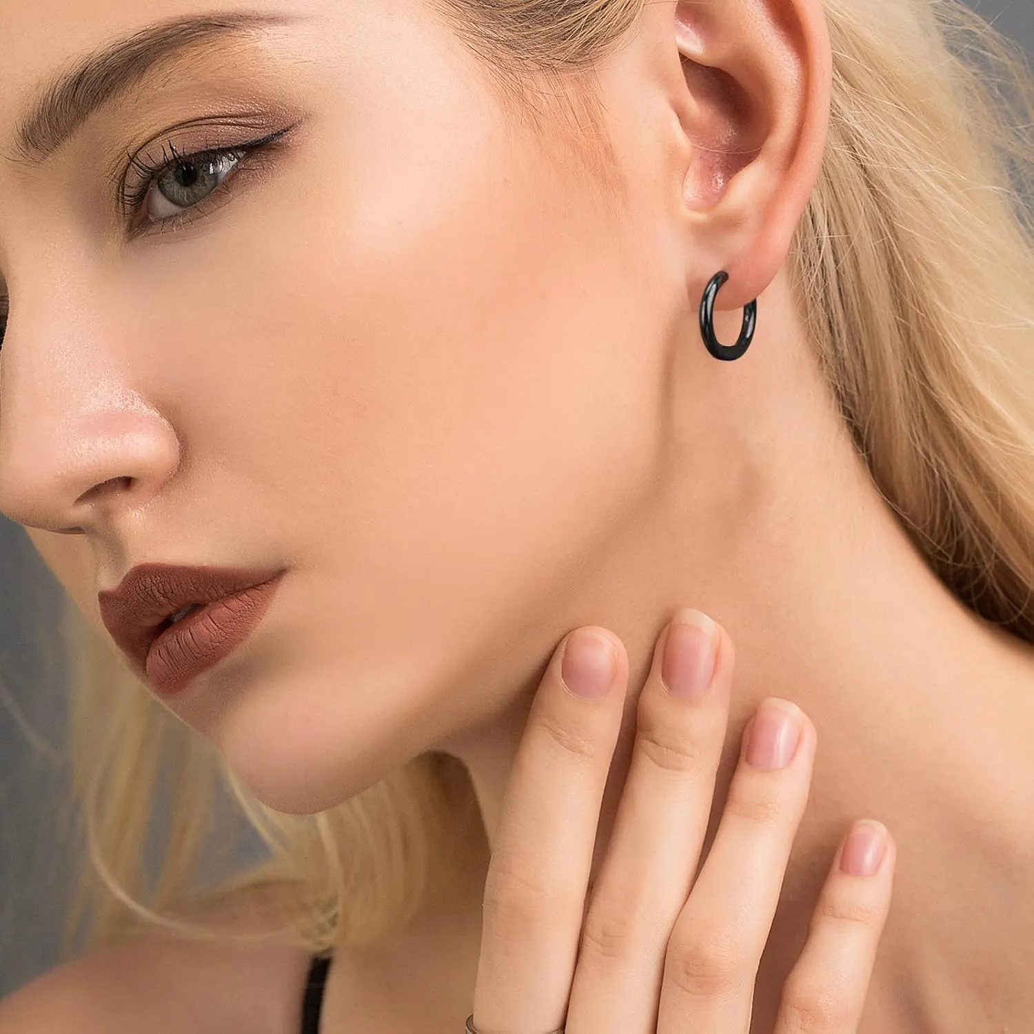 12 Pairs Earrings for Men Punk Mens Earrings Stainless Steel Black Silver Earrings Cool Flatback Screw Skull Stud Earrings for Eboys