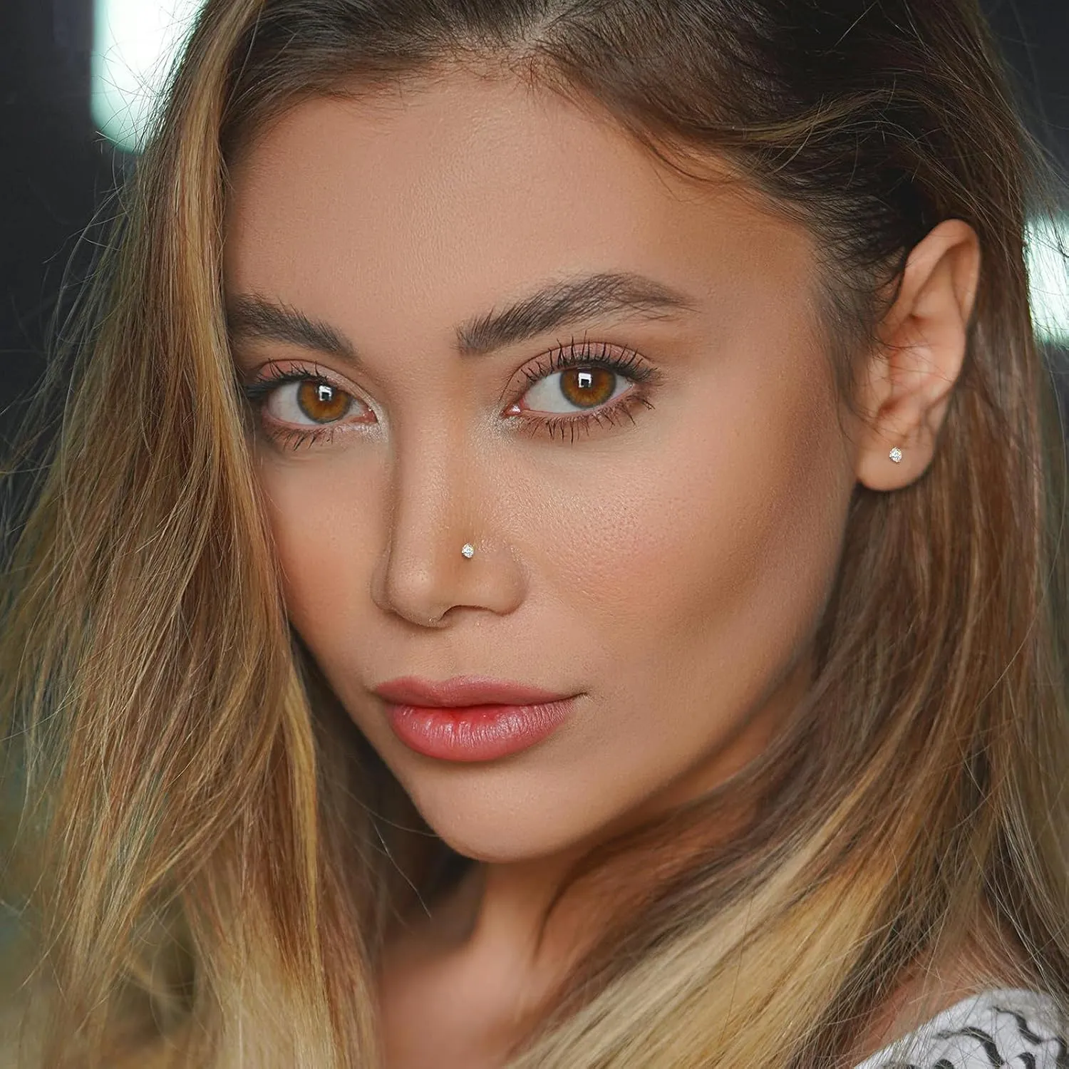 12Pcs Nose Rings Studs 18G 20G 22G Straight Nose Studs Surgical Stainless Steel Nose Rings for Women Hypoallergenic Nose Bone Studs Cubic Zirconia Lip Rings Nose Piercings Jewelry 1.5mm-4mm