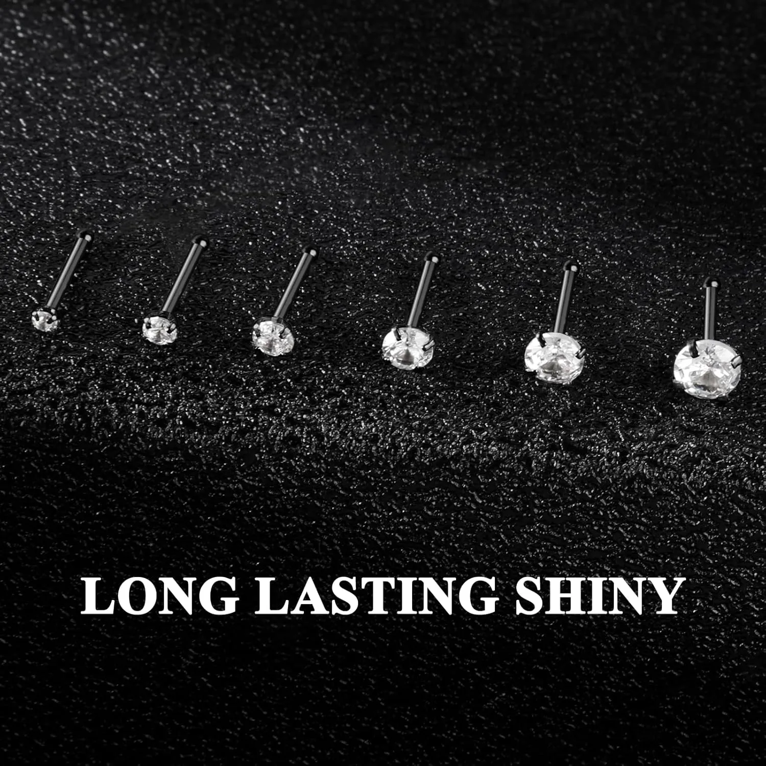 12Pcs Nose Rings Studs 18G 20G 22G Straight Nose Studs Surgical Stainless Steel Nose Rings for Women Hypoallergenic Nose Bone Studs Cubic Zirconia Lip Rings Nose Piercings Jewelry 1.5mm-4mm