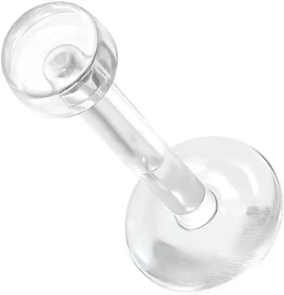 14G 16G Clear Push Top Piercing Retainers 3mm Flat Top Bioflex Lip Rings Studs Medusa Monroe Labret Retainer Piercing Jewelry for for Work Surgery Sports 8mm-11mm