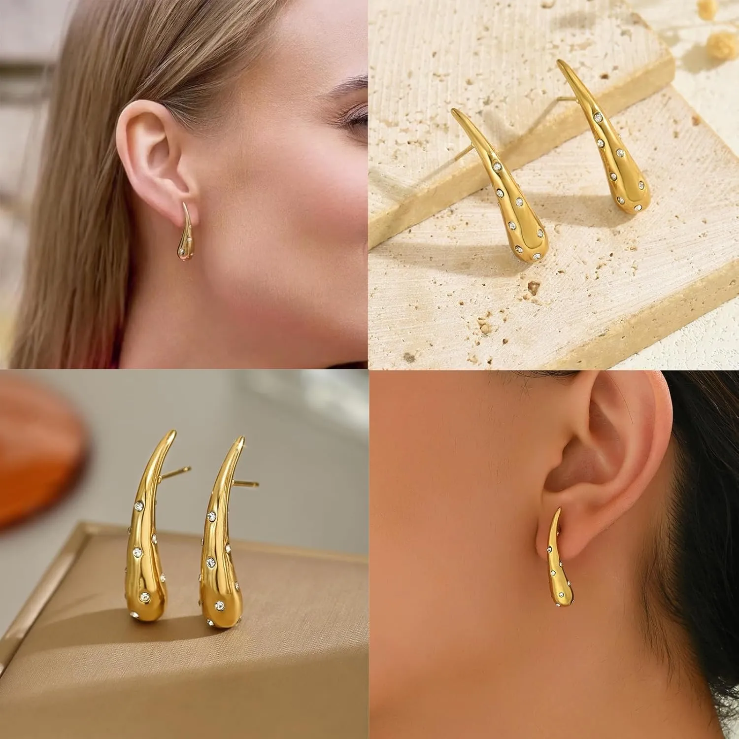 14K Gold Disc Leverback Earrings for Women Gold and Silver Circle Drop Dangle Earrings Jewelry Hypoallergenic Hammered Leverback Dangle Earrings for Gifts