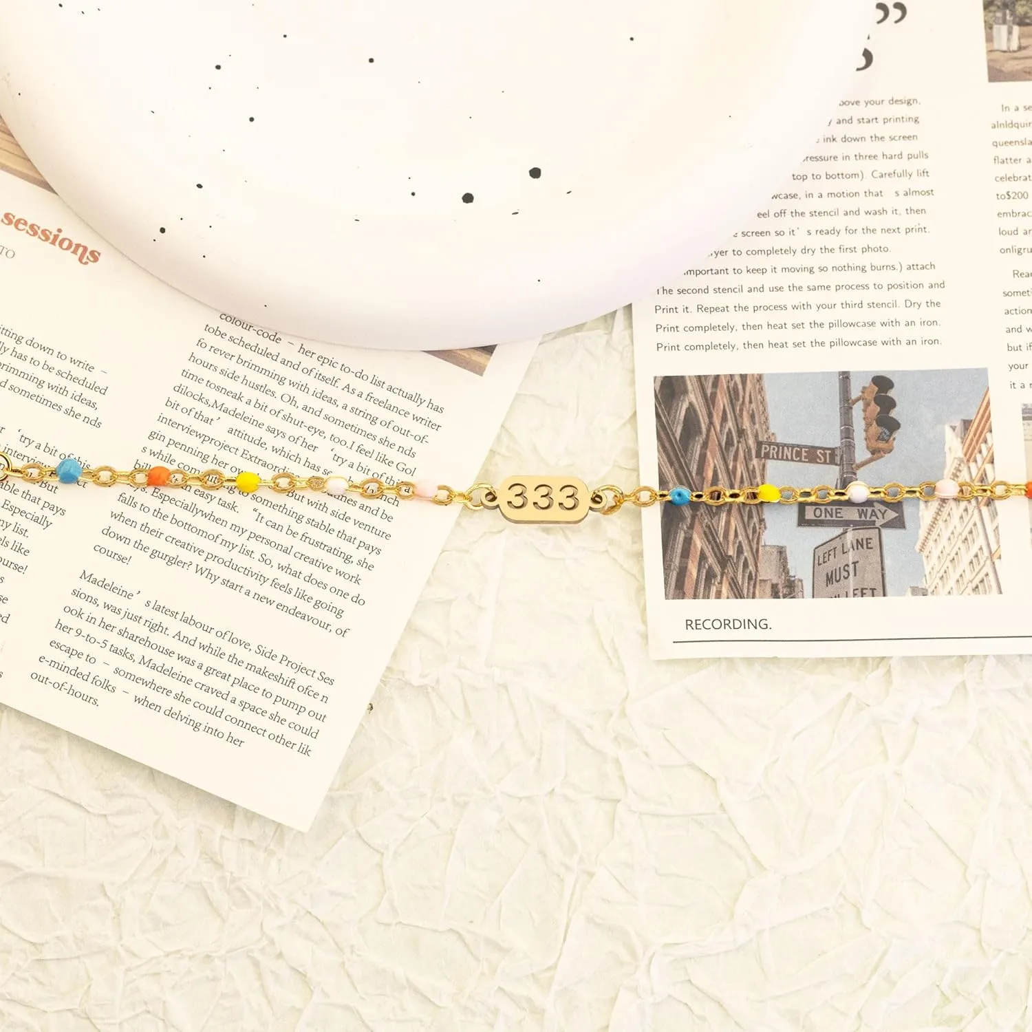 14K Gold Plated Angel Numbers Bracelet for Women, Stainless Steel 444 Bracelets Lucky Numerology Jewelry for Women Friend Angel Number Gift