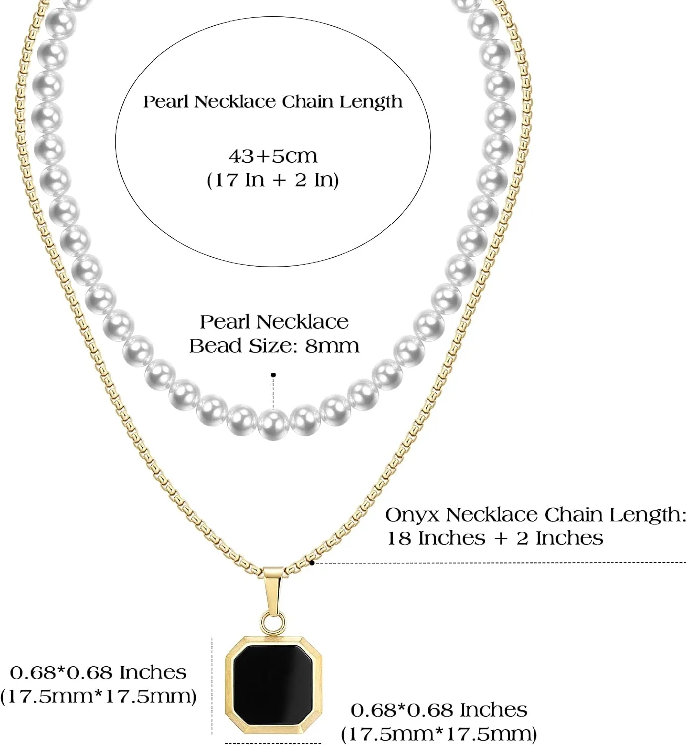 14K Gold Plated Necklace Black Onyx/Opal/Turquoise/Malachite/Lapis Lazuli/Tigers Eye Necklace for Men Women Stainless Steel Square/Rectangle Pendant Necklaces with Box Chain