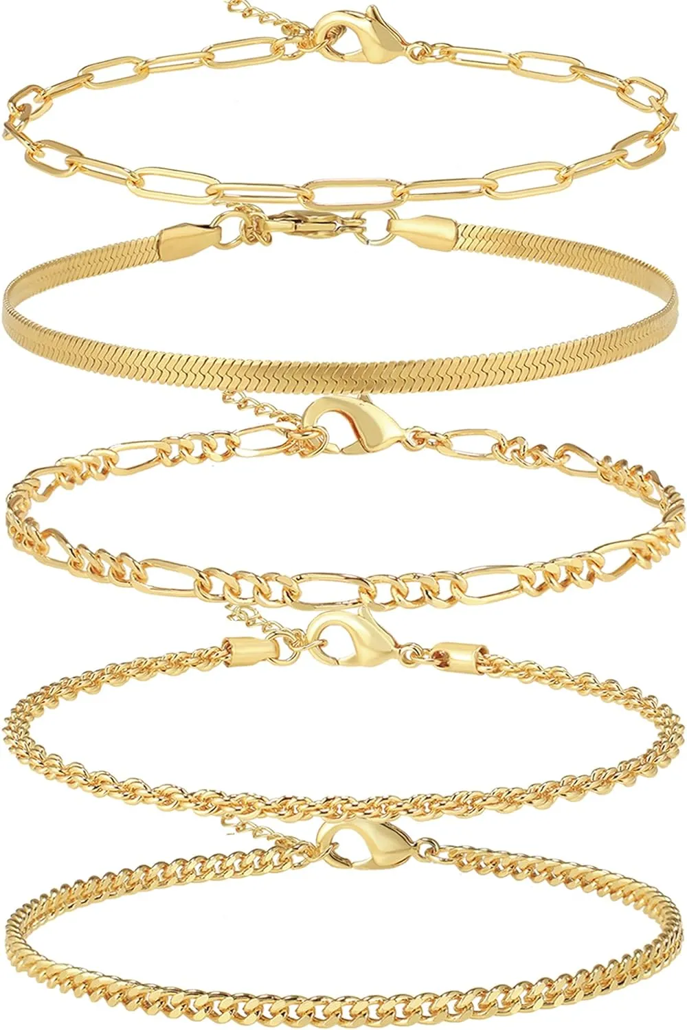 14K Gold/Sterling Silver Plated Anklet Bracelets for Women Waterproof Plus Size Cuban Link Chain Ankle Bracelet for Large Ankle 9-12inch