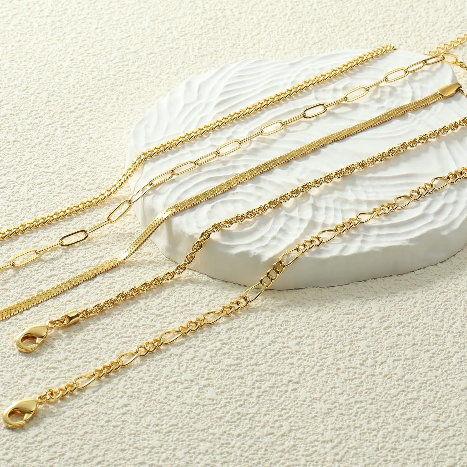 14K Gold/Sterling Silver Plated Anklet Bracelets for Women Waterproof Plus Size Cuban Link Chain Ankle Bracelet for Large Ankle 9-12inch