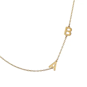 14k Solid Gold Sideways Initial Necklace, Custom Made Alphabet Jewelry for Women, Perfect for Daily Wear or Special Occasions, Ideal Gift for Girls