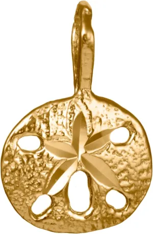 14K Solid Yellow Gold Hawaiian Sand Dollar Sea Life Pendant Charm, For Mom Daughter Girlfriend, Nickel Free Hypoallergenic for Sensitive Skin, Gift Box Included (14K Yellow Gold - Sand Dollar, Small)