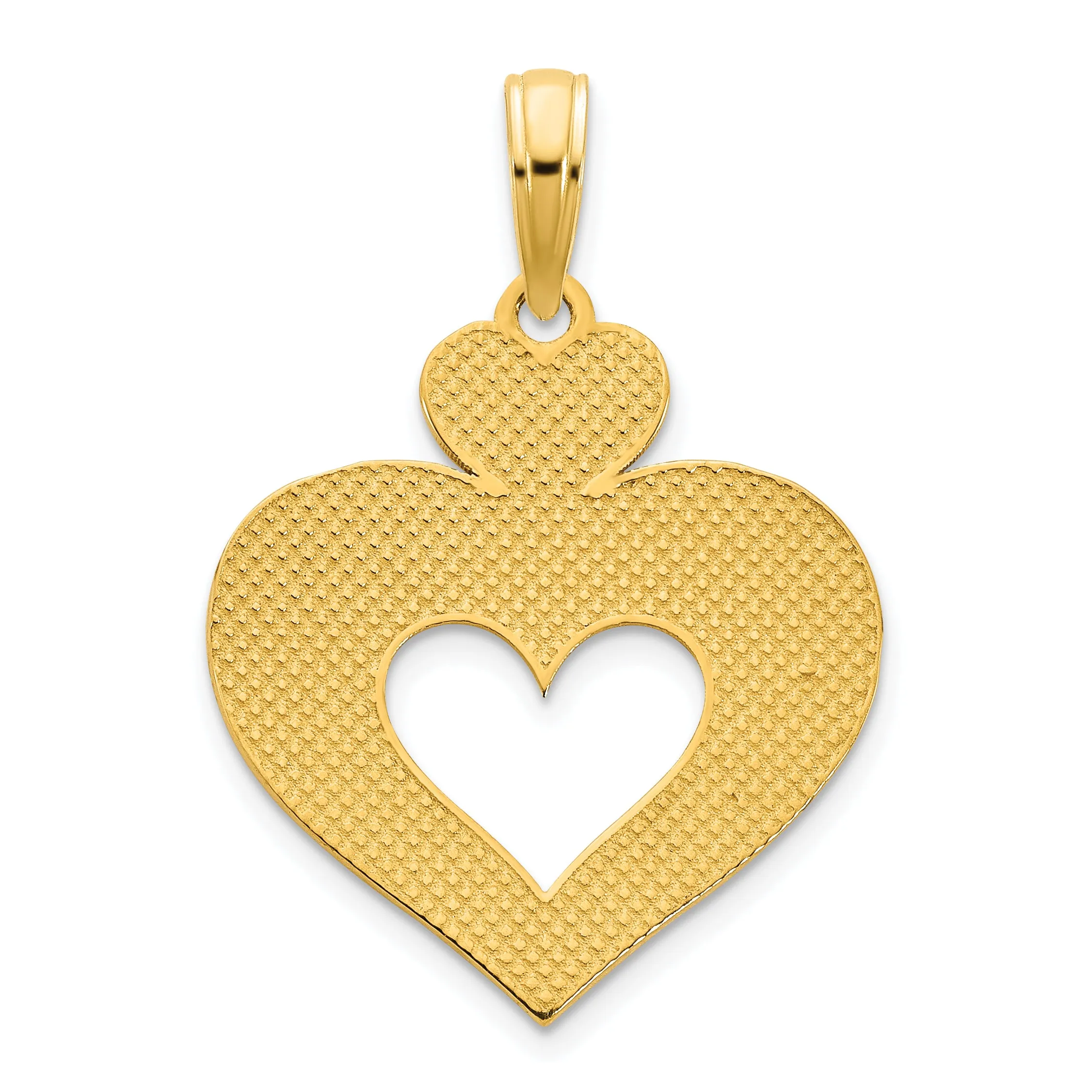 14k Yellow Gold Fancy Cut Out Design Heart Pendant