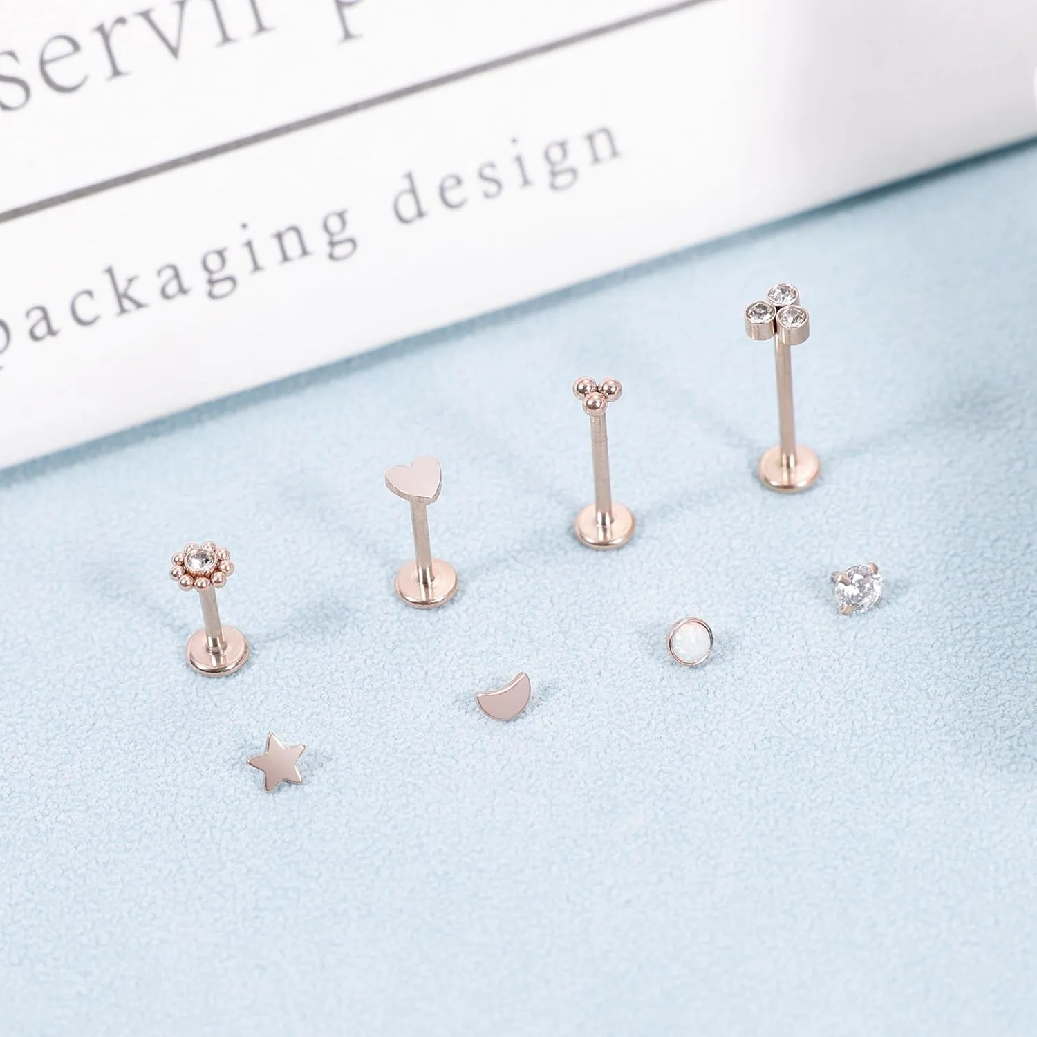 16G 18G 316L Stainless Steel Internally Threaded Labret Monroe Studs Lip Rings Stud for Women Men Flat Back Cartilage Tragus Earrings Studs Forward Helix Earrings Conch Medusa Piercing
