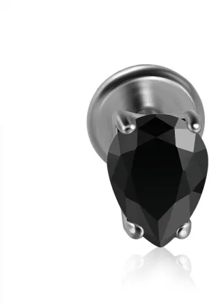 16G CZ Lip Studs Cartilage Stud Earrings G23 Titanium Conch Helix Tragus Studs Flat Back Earrings Sparkling Labret Monroe Medusa Piercing Jewelry for Women Men