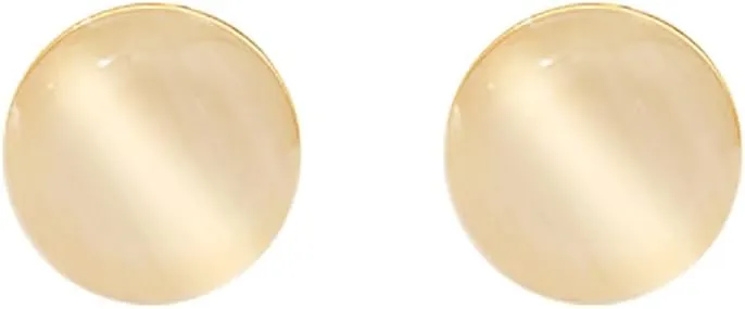 18G Tiny Round Cat's Eye Stud Earrings for Women 925 Sterling Silver Post Pin Hypoallergenic Dainty Circle Small Cartilage Studs Cute Piercing Jewelry