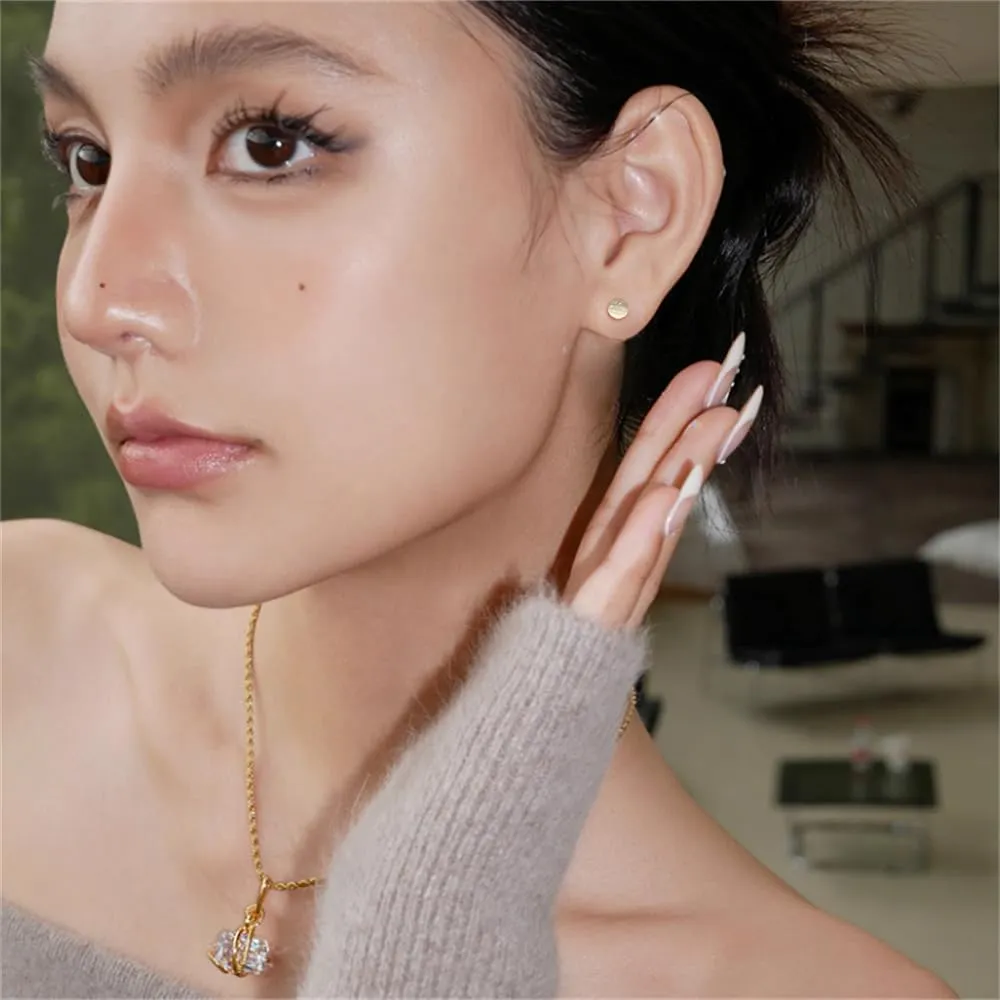 18G Tiny Round Cat's Eye Stud Earrings for Women 925 Sterling Silver Post Pin Hypoallergenic Dainty Circle Small Cartilage Studs Cute Piercing Jewelry