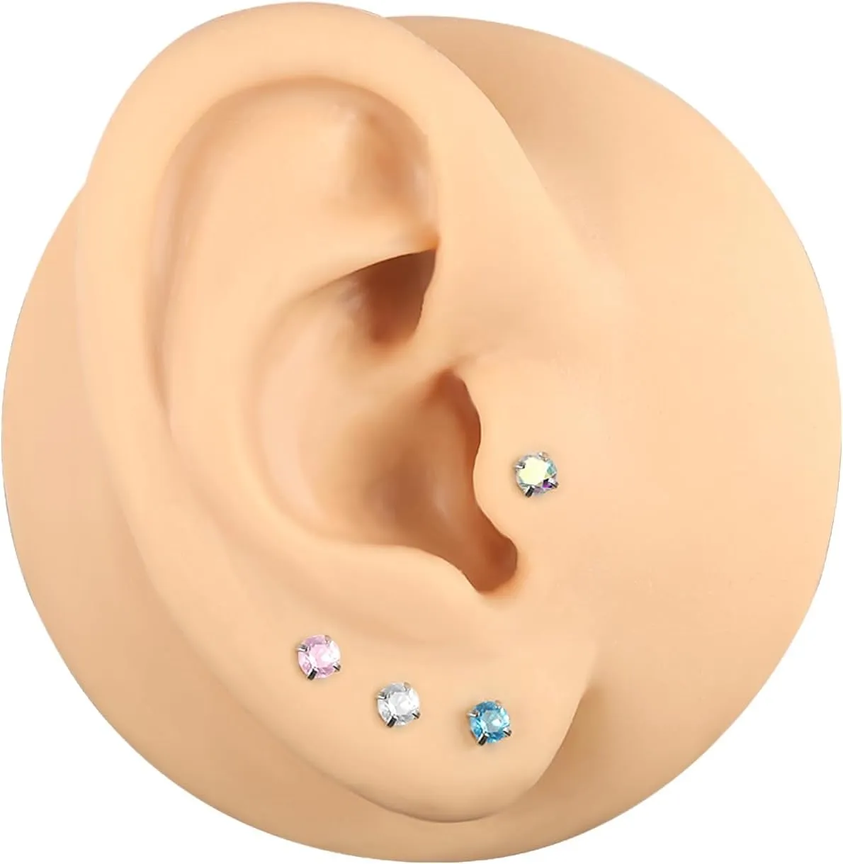 18G/16G Surgical Steel Internal Thread CZ Stud Piercing Jewelry for Tragus/Nose/Helix/Conch/Medusa/Lip/Labret - Helix Tragus Cartilage Earring for Women Men 16Pcs