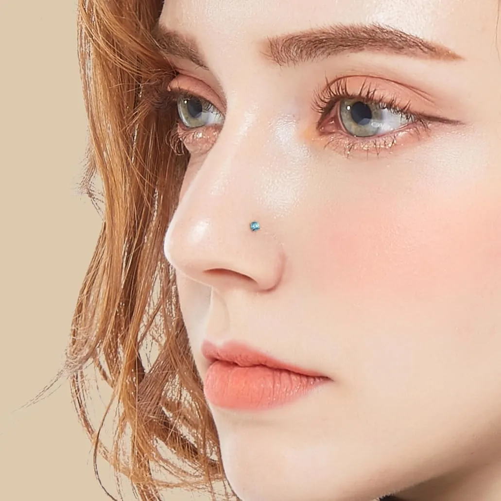 18G/16G Surgical Steel Internal Thread CZ Stud Piercing Jewelry for Tragus/Nose/Helix/Conch/Medusa/Lip/Labret - Helix Tragus Cartilage Earring for Women Men 16Pcs