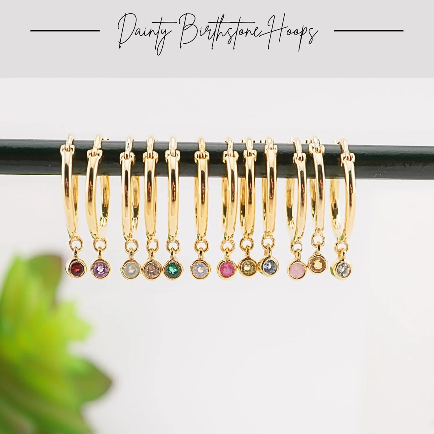 18K Gold Hoop Earrings for Women - Authentic 925 Sterling Silver Hoop Earrings with Ruby Crystal - Hypoallergenic July Birthstone Gift for Mothers Day