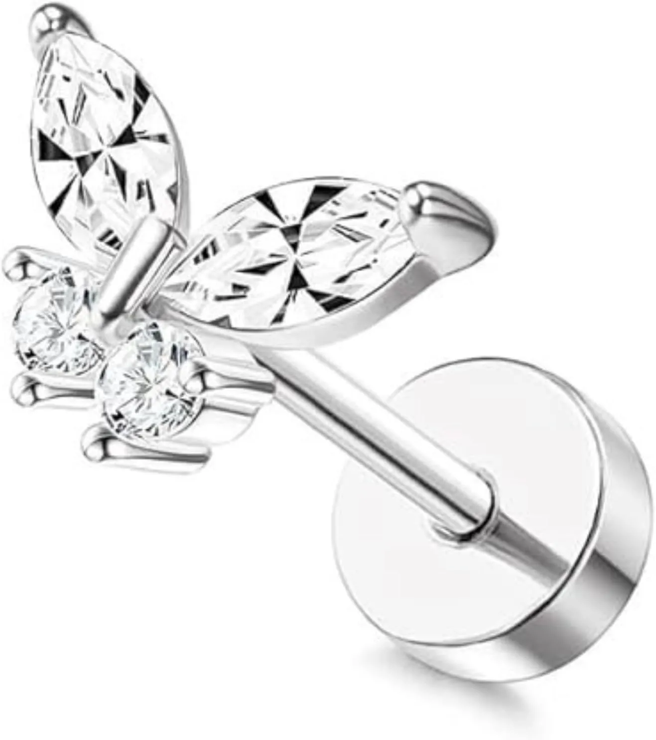 18K gold plated stainless steel ear studs, mini ear studs, minimalist screw earrings