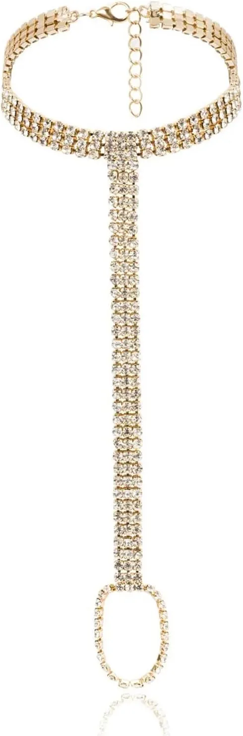 1Pair Bikini Rhinestone Barefoot Sandals Foot Chain Jewelry Wedding Crystal Leg Bracelet Toe Jewelry Summer Beach Rhinestone High Heel Anklet Shoe Chain for Women