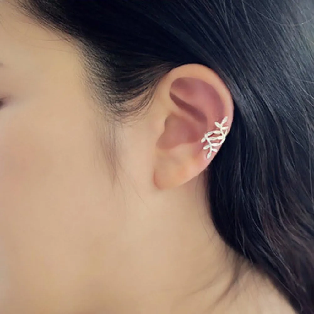 1PC Leaf Ear Cuff for Women Clip On Cartilage Wrap Earrings NO Piercing Earrings