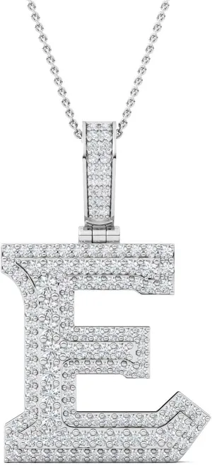 2.00 to 5.00 CT. T.W. Initial Alphabet Letter Hip Hop Pendant Necklace Solid 14K Yellow/White Gold Plated 925 Sterling Silver Iced Out Cubic Zirconia Cz Diamond Jewelry for Men by Jenelia Jewelers (Without Chain)
