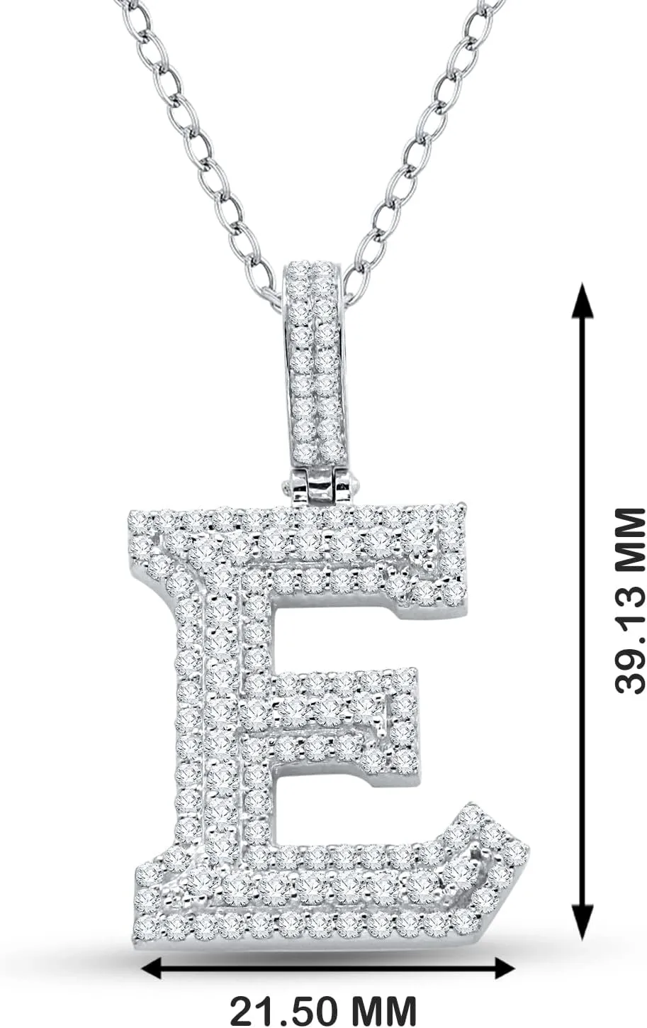 2.00 to 5.00 CT. T.W. Initial Alphabet Letter Hip Hop Pendant Necklace Solid 14K Yellow/White Gold Plated 925 Sterling Silver Iced Out Cubic Zirconia Cz Diamond Jewelry for Men by Jenelia Jewelers (Without Chain)