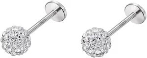 20G Crystal Ball Cartilage Labret Stud Earrings 925 Sterling Silver Pave CZ Tragus Lip Monroe Helix Studs Nose Rings Sparkling Medusa Bady Piercing Jewelry Gifts for Women Girls Christmas