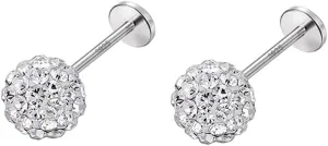 20G Crystal Ball Cartilage Labret Stud Earrings 925 Sterling Silver Pave CZ Tragus Lip Monroe Helix Studs Nose Rings Sparkling Medusa Bady Piercing Jewelry Gifts for Women Girls Christmas