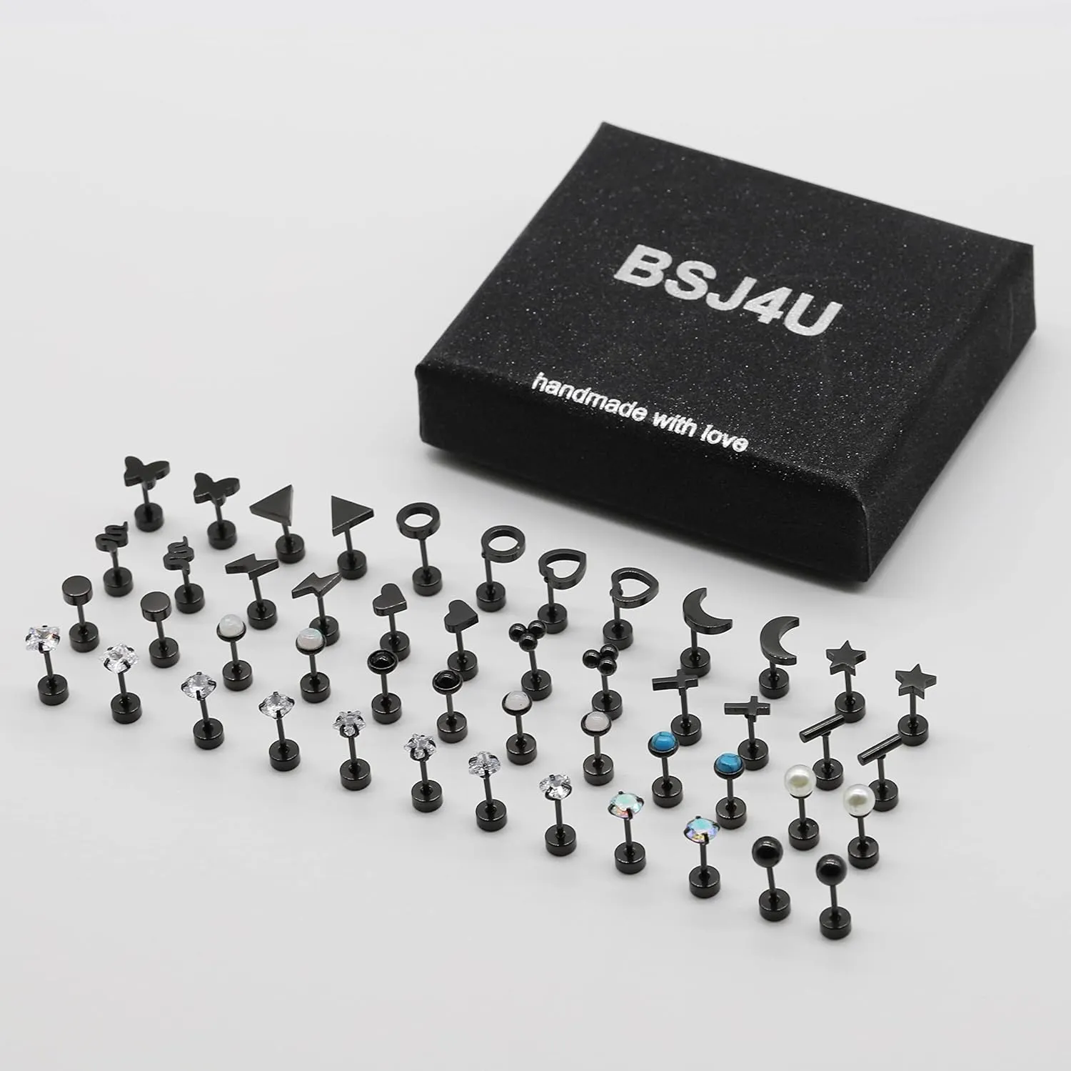 24 Pairs Flat Back Earrings Hypoallergenic Surgical Stainless Steel Earrings Set Small Gold Plated Flat Back Stud Earrings for Women Men Tiny Cartilage Helix Screw Back Flatback Earrings Studs