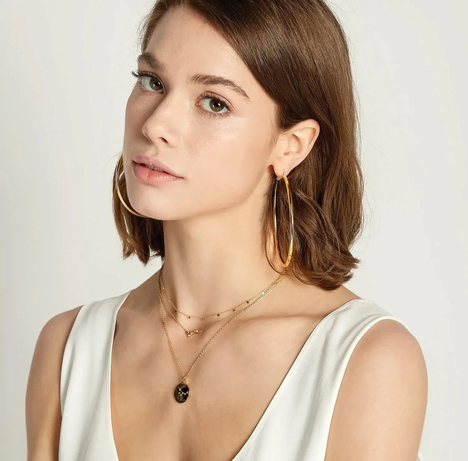 2mm Sterling Silver Big Hoop Earrings For Women - Large Hypoallergenic Circle Endless Thin Oversize Silver Hoops