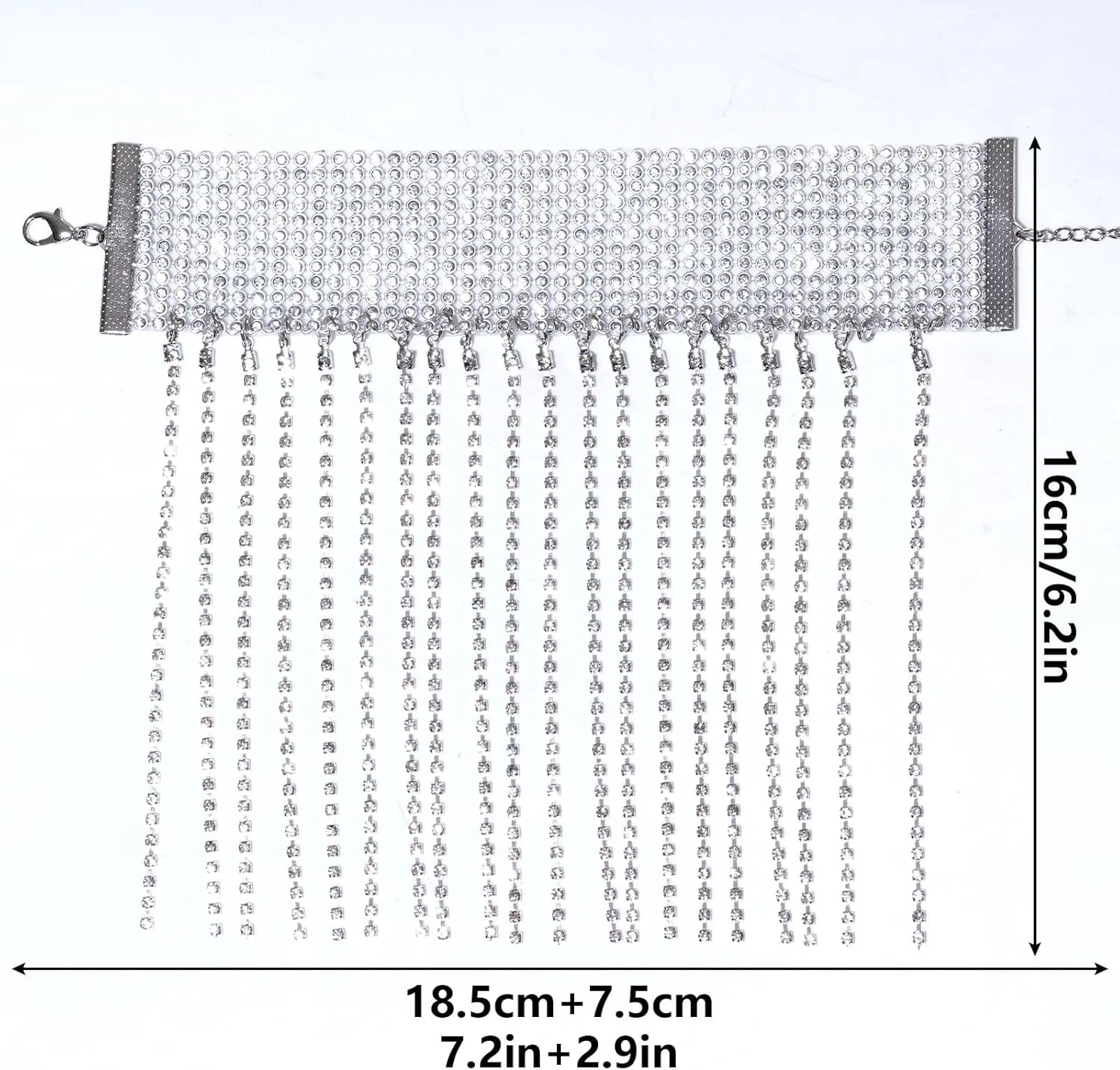 2Pcs Rhinestone Ankle Bracelets Sparkly Tassel Foot Chain Glitter High Heel Decorative Pendant Chain Sexy Jewelry Accessories for Women Nightclub Party