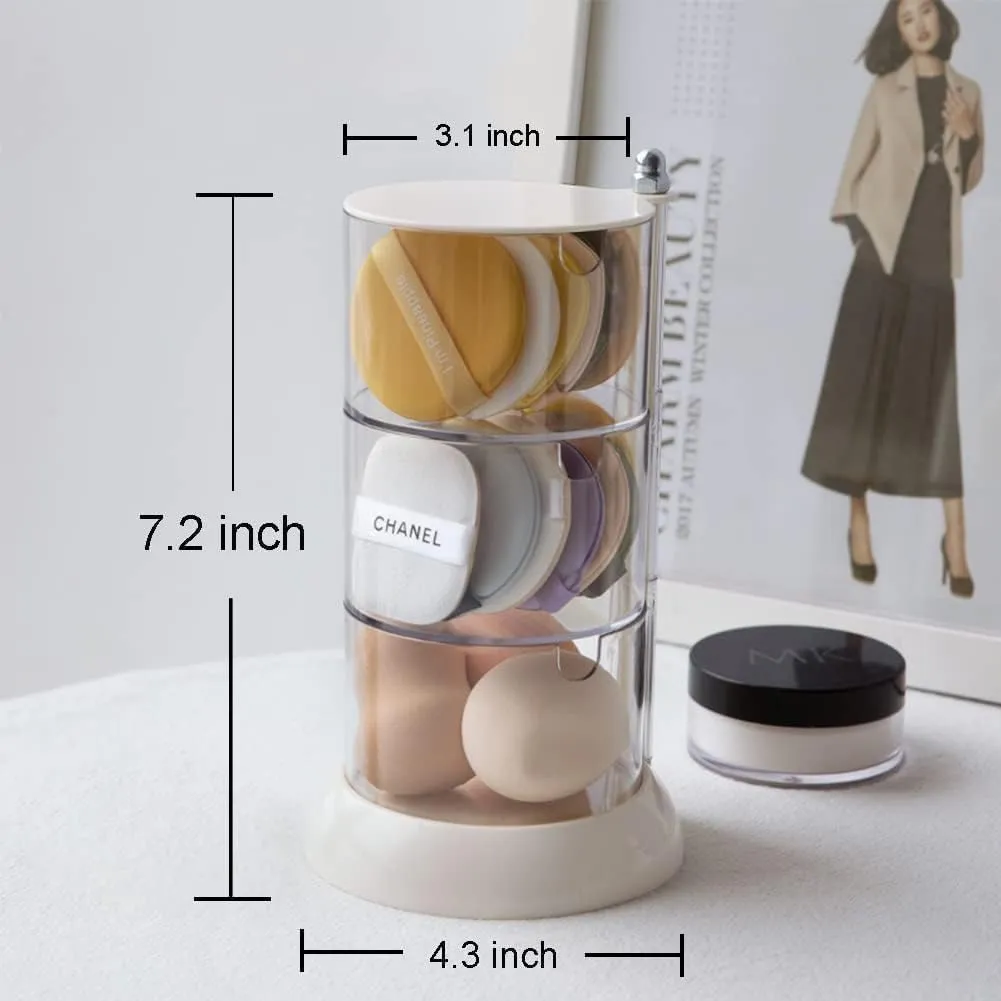 3-Layers Clear Jewelry Organizer, 360 Rotatable Small Cute Acrylic Jewelry Box for Hair Clip, Hair Tie, Earring, Necklace, Bracelet, Ring, Hair Accessories Holder for Girls