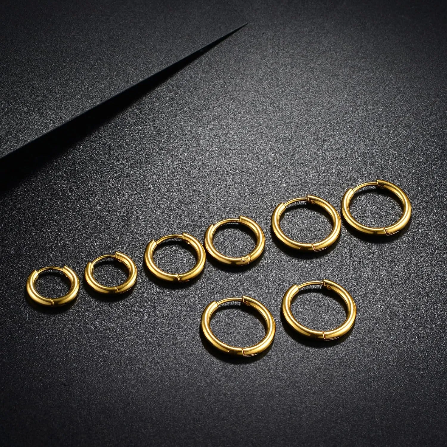 316L Surgical Stainless Steel Huggie Hoop Earrings 6mm 8mm 10mm 11mm 12mm 14mm Hypoallergenic Earrings Hoop Cartilage Helix Lobes Hinged Sleeper Earrings For Men Women