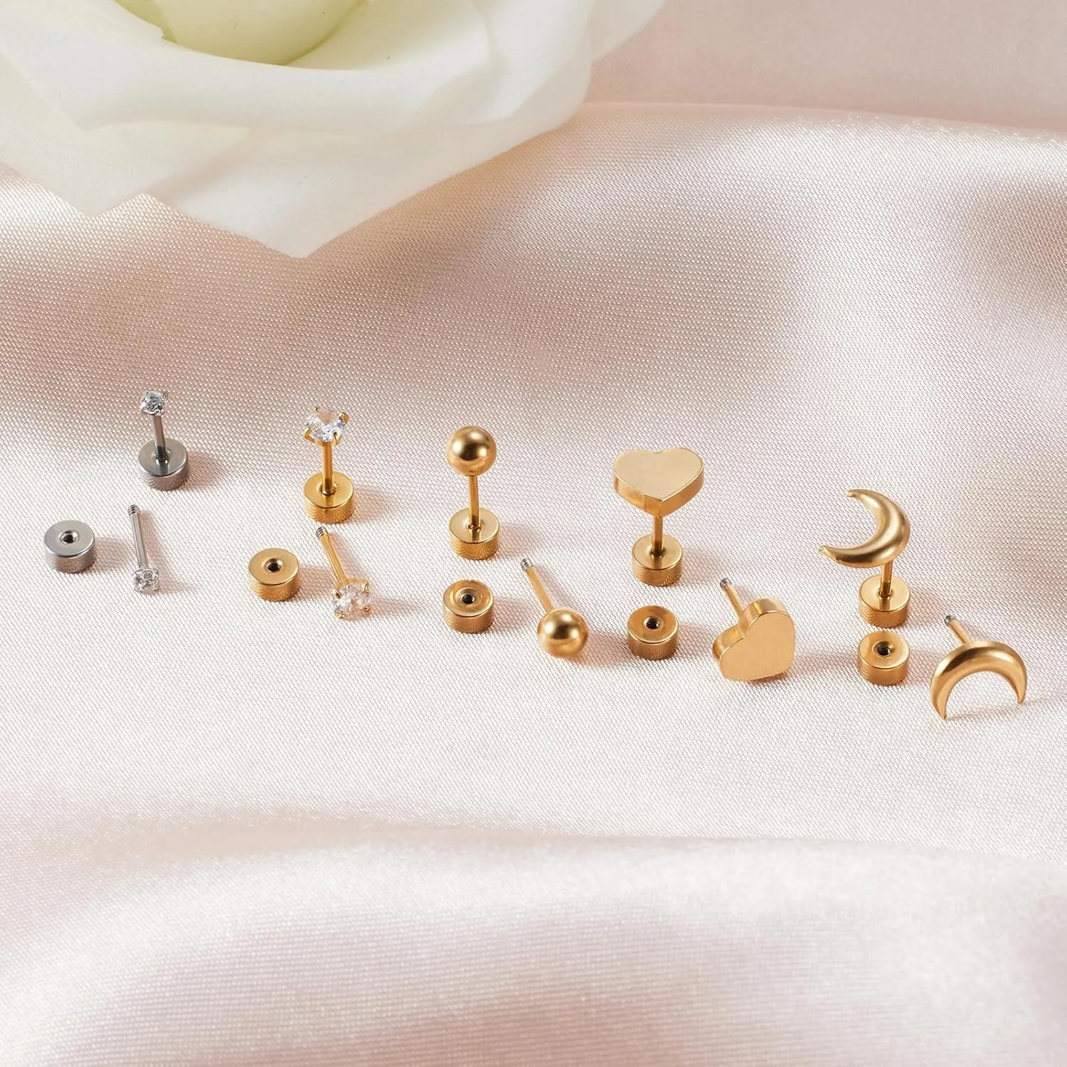 316L Surgical Stainless Steel Hypoallergenic Hoop Earrings Gold Silver Black Rose Gold 20G 8mm 10mm 12mm 14mm Cute Hoop Earrings Tragus Cartilage Helix Lobes Hinged Sleeper Earrings For Men Women