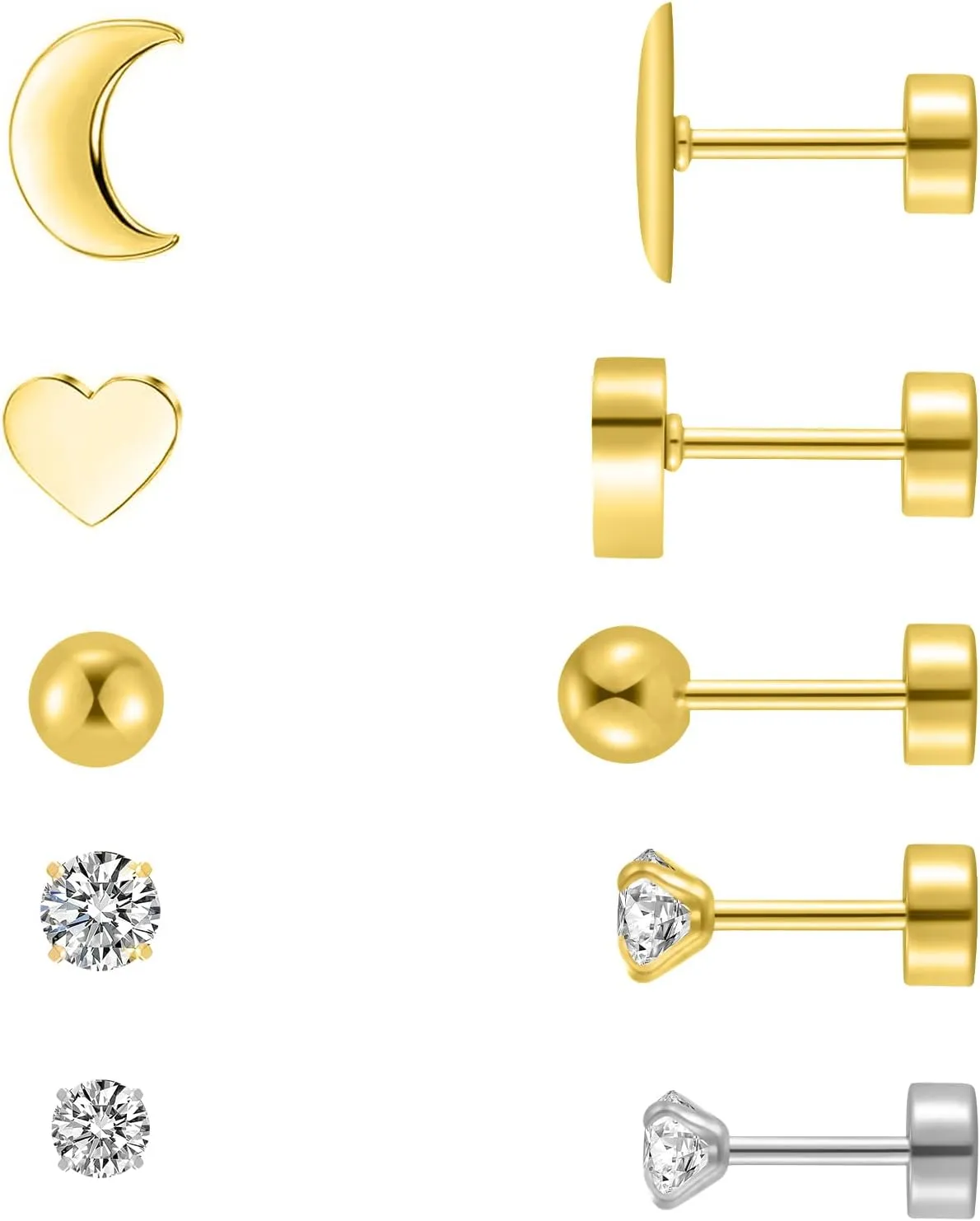 316L Surgical Stainless Steel Hypoallergenic Hoop Earrings Gold Silver Black Rose Gold 20G 8mm 10mm 12mm 14mm Cute Hoop Earrings Tragus Cartilage Helix Lobes Hinged Sleeper Earrings For Men Women