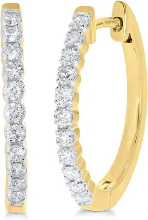 3/4-2 CT. TW. Lab Grown Diamond Hoop Earrings for Women| Sparkling 925 Sterling Silver | Ideal as Gift for Her