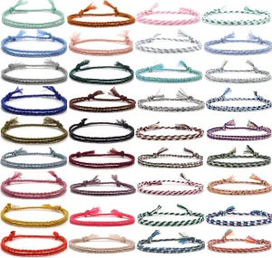 36 Pcs Woven Wrap Friendship Bracelets Handmade Braided Friendship Bracelet Adjustable Colorful Bracelet Birthday Gifts-Party Favors