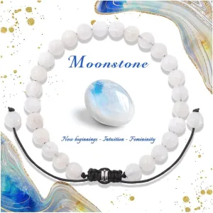 4 6 8MM Beaded Bracelet Handmade Adjustable Natural Stone Crystal Bracelet Healing Inspirational Gifts for Women Men