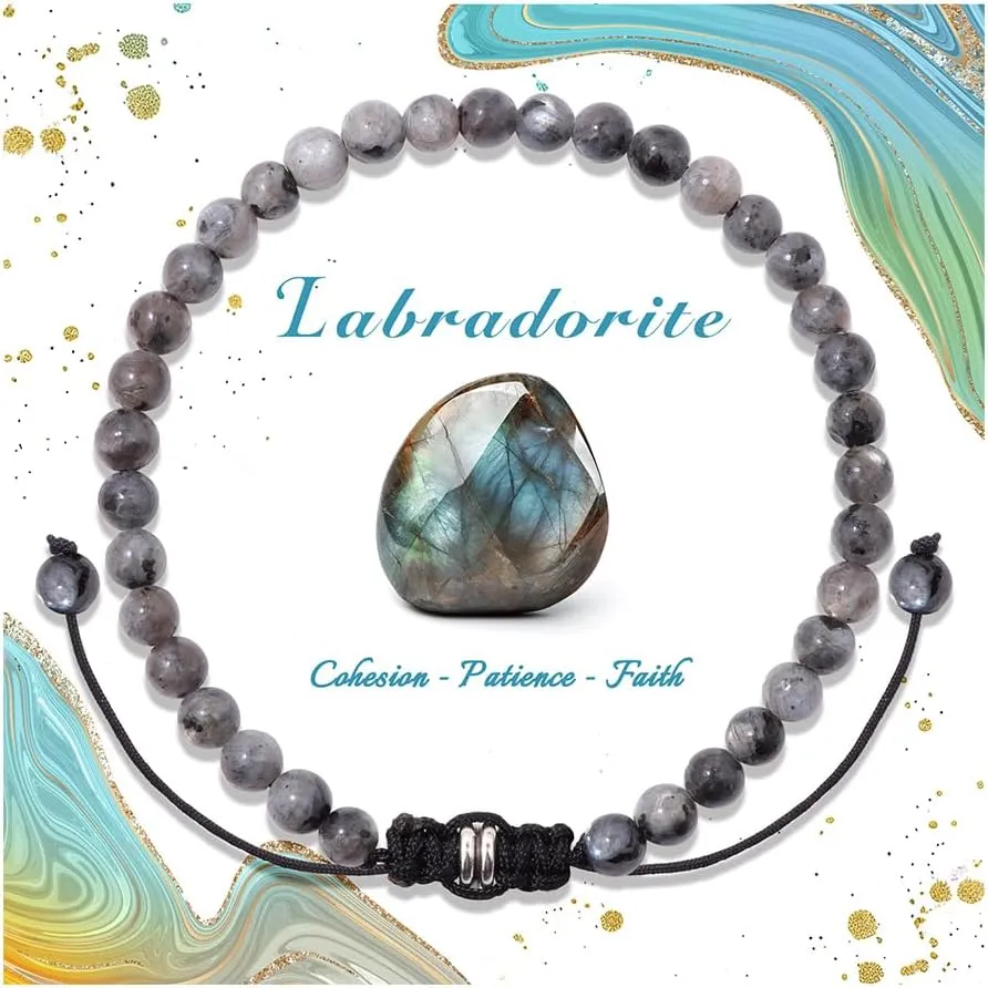 4 6 8MM Beaded Bracelet Handmade Adjustable Natural Stone Crystal Bracelet Healing Inspirational Gifts for Women Men