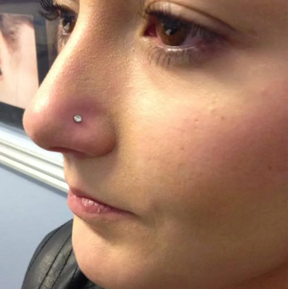 4-6pcs 20g Nose Rings Studs Surgical Steel Nose Rings CZ L Shaped Corkscrew Nose Ring Studs for Women Men Small Cute Silver Rose Gold Black Nose Rings Stud 1.5mm 2mm 2.5mm 3mm Nostril Piercing jewelry