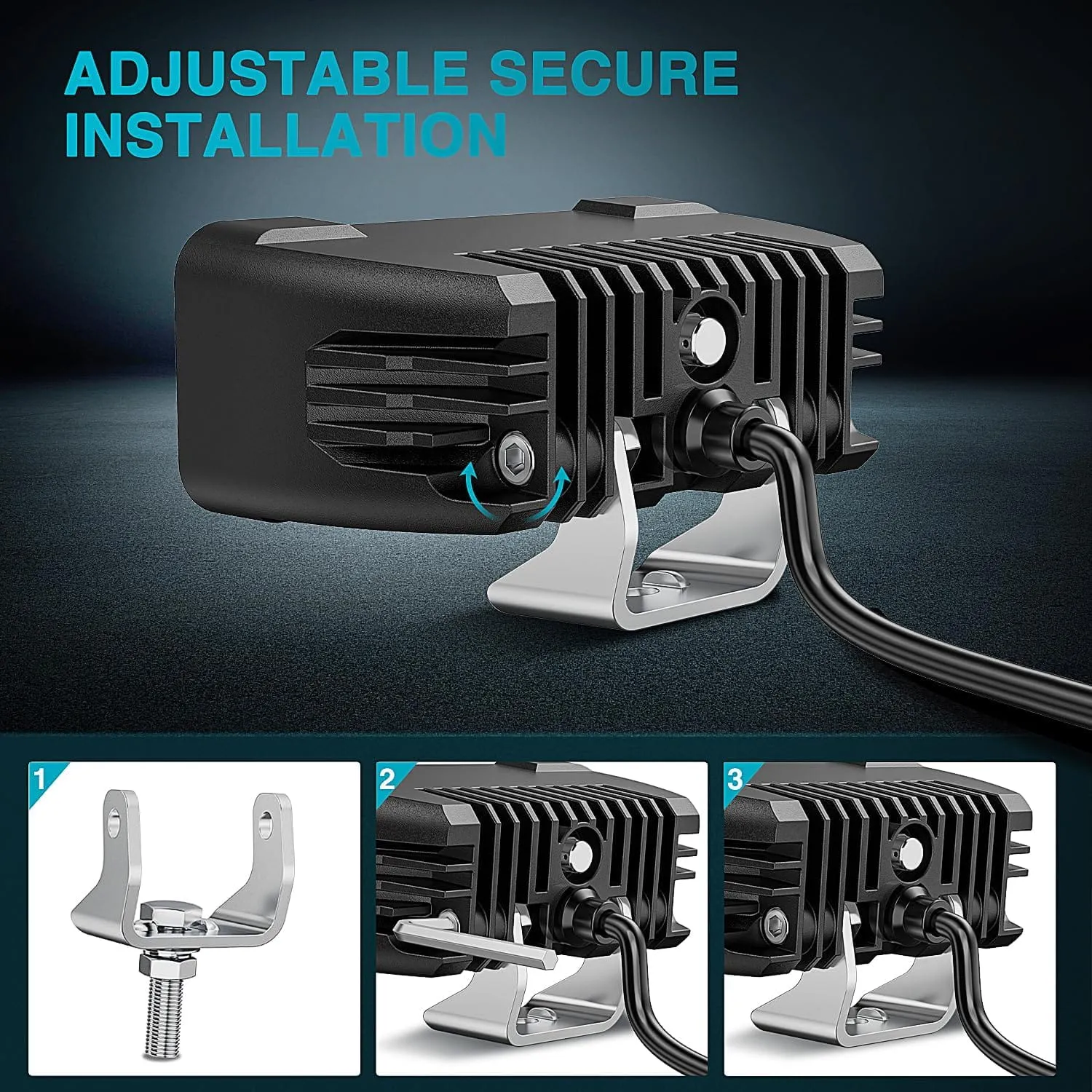 4.5 Inch 2LED 30W Square Flood Built-in EMC LED Pod Lights (Pair)