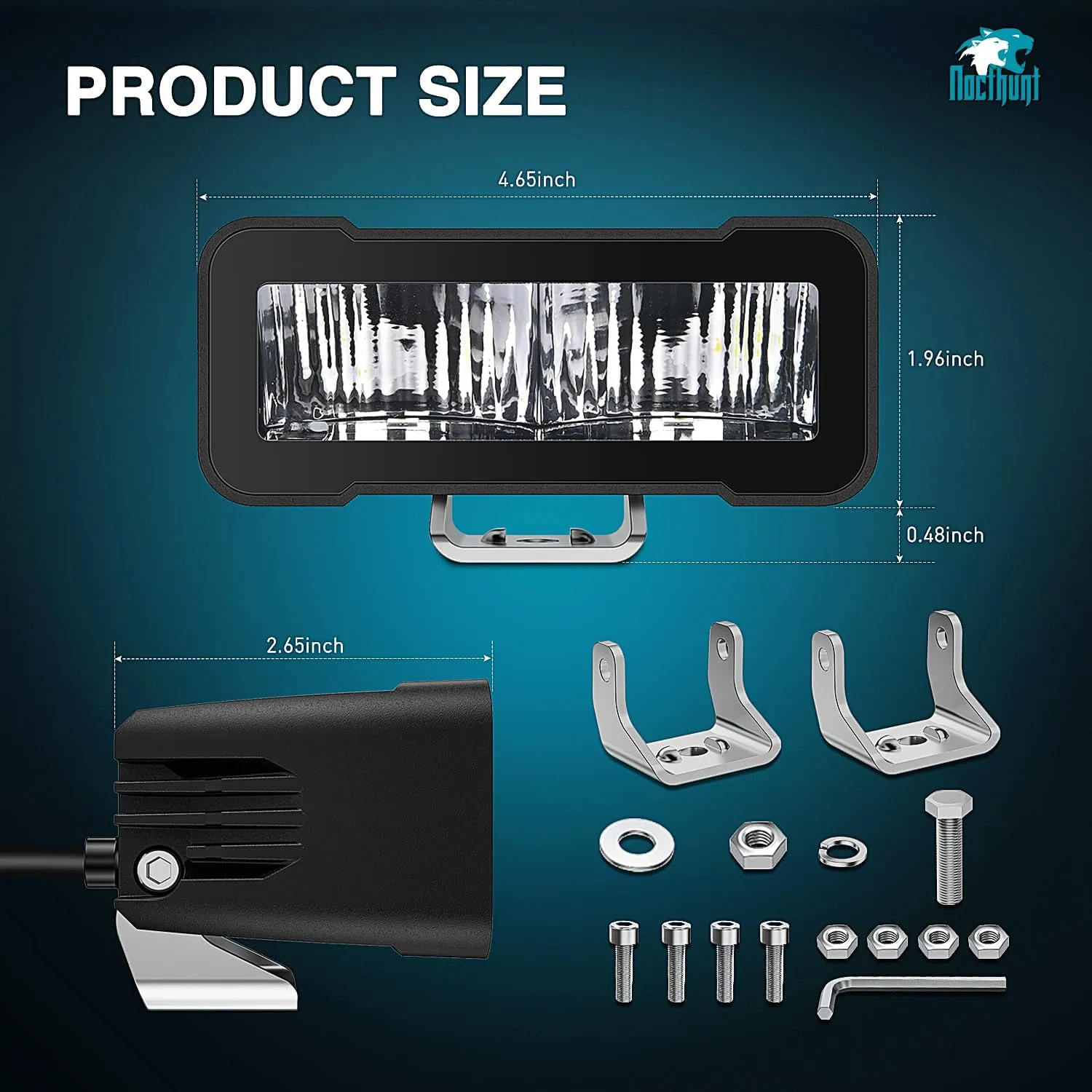 4.5 Inch 2LED 30W Square Flood Built-in EMC LED Pod Lights (Pair)