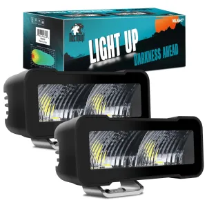 4.5 Inch 2LED 30W Square Flood Built-in EMC LED Pod Lights (Pair)