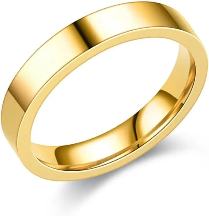 4mm titanium steel silver couple ring simple rose gold ring unisex men
