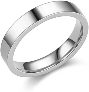 4mm titanium steel silver couple ring simple rose gold ring unisex men