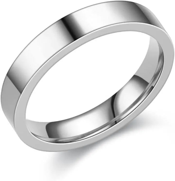 4mm titanium steel silver couple ring simple rose gold ring unisex men