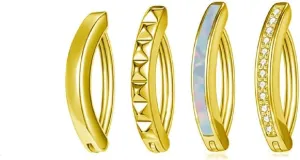 4Pcs Gold Belly Button Ring for Women 14G Hypoallergenic Surgical Steel Clicker CZ Opal Belly Rings Simple Hoop Belly Button Piercing Reverse Navel Ring Piercing Jewelry