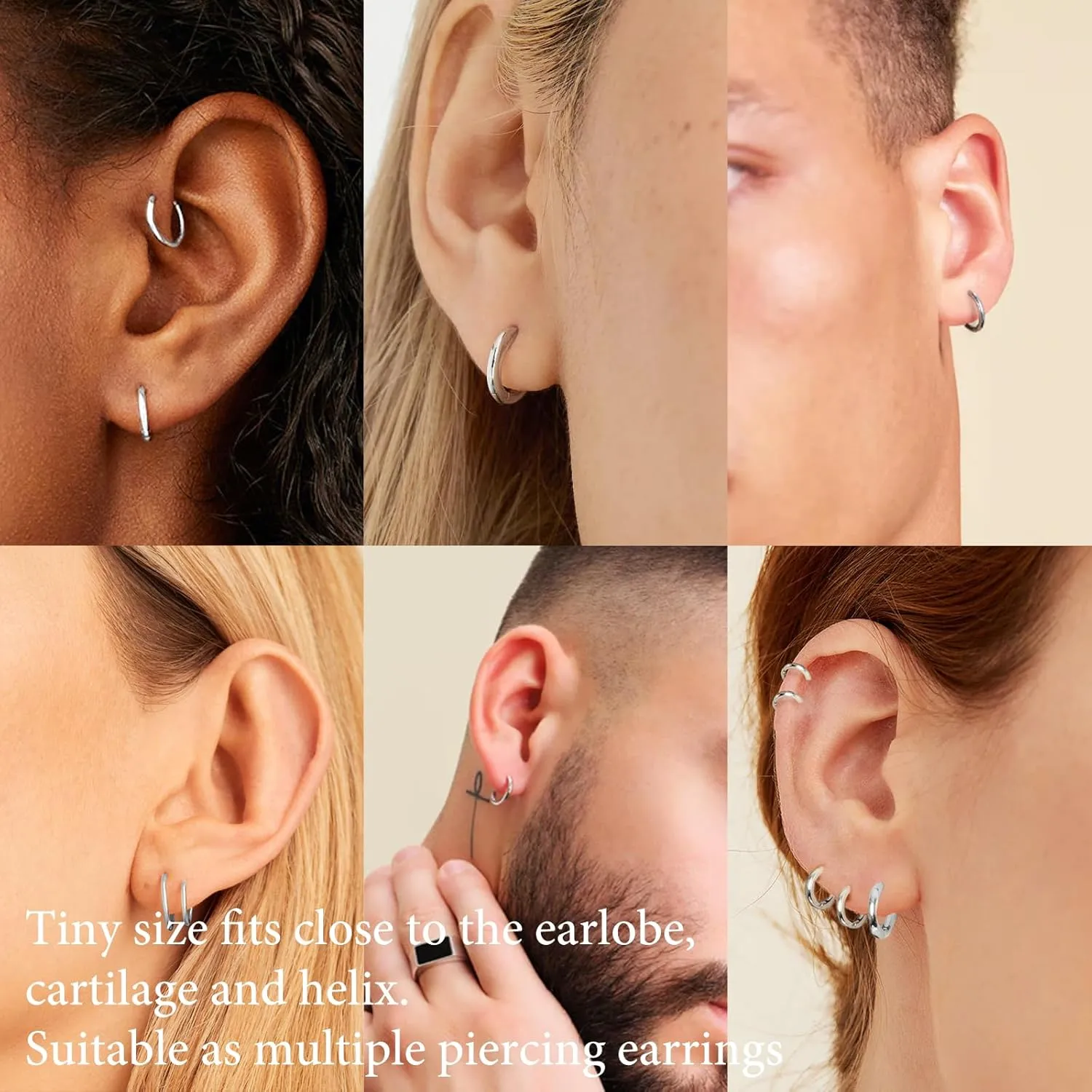 5 Pairs Small Gold Silver Hoop Earrings for Women Men,Hypoallergenic 316L Surgical Stainless Steel Earrings for Sensitive Ears,Cute Tiny Huggie Hoops Earrings Set for Multiple Piercing Jewelry Gift